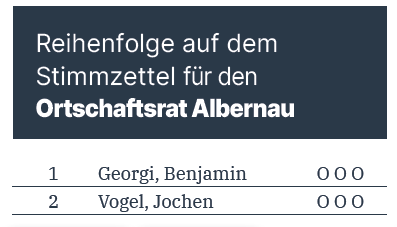 Kommunalwahlen 09.06.2024 Ortschaftsrat Albernau