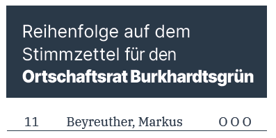 Kommunalwahlen 09.06.2024 Ortschaftsrat Burkhardtsgrün
